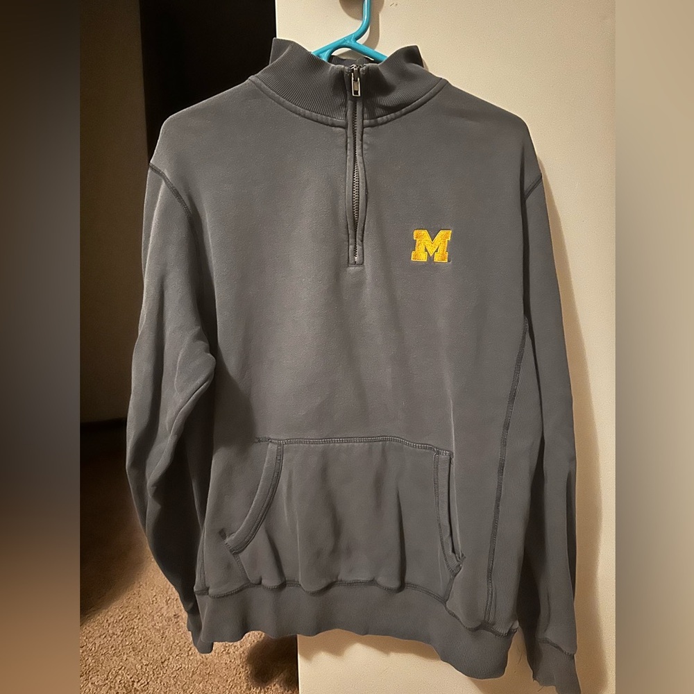 Blue 84 Faded Navy Quarter-Zip Sweatshirt University of Michigan Logo